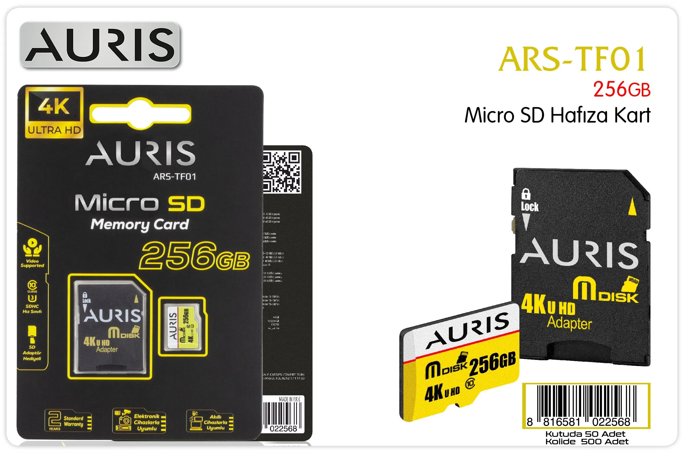 Auris ARS-TF01 256GB Micro SD Hafiza Karti